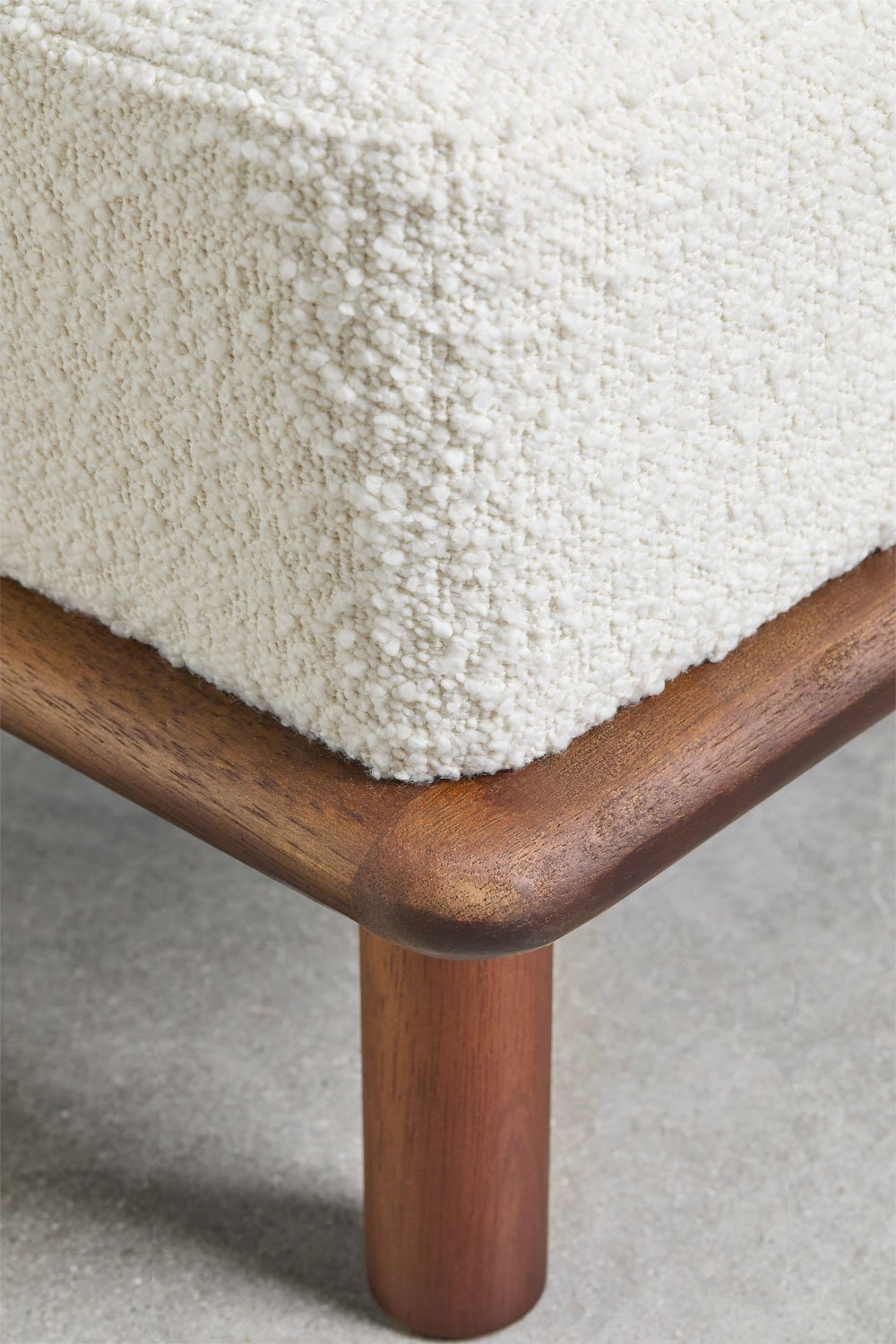 Bench in rubber wood and Veral fabric, gallery image 5