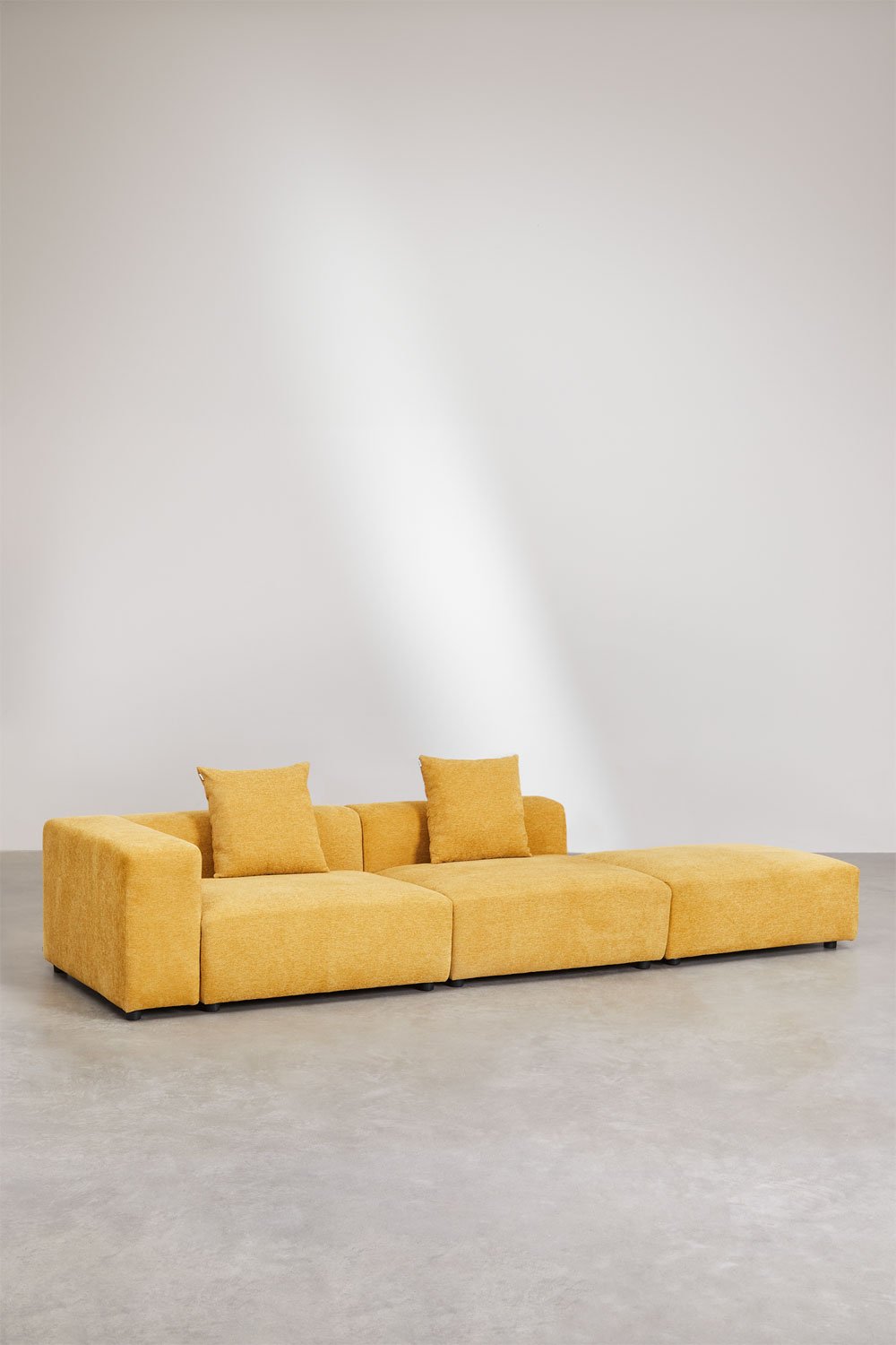 2-piece left corner modular sofa with high armrest and ottoman (↔︎345 cm) Bruna, gallery image 1