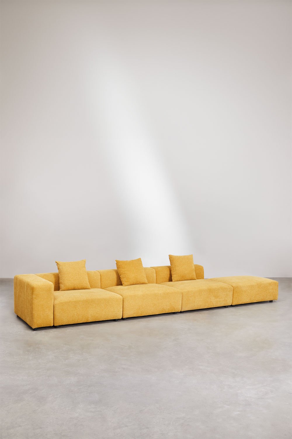 3-piece left corner modular sofa with high armrest and ottoman (↔︎450 cm) Bruna, gallery image 1