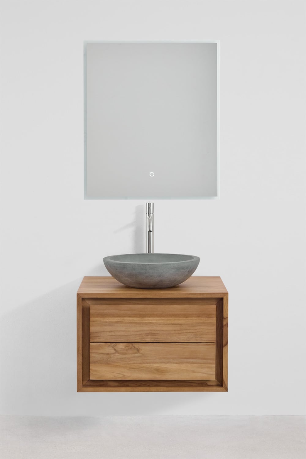 Jabari teak wood wall-mounted bathroom furniture set, gallery image 2