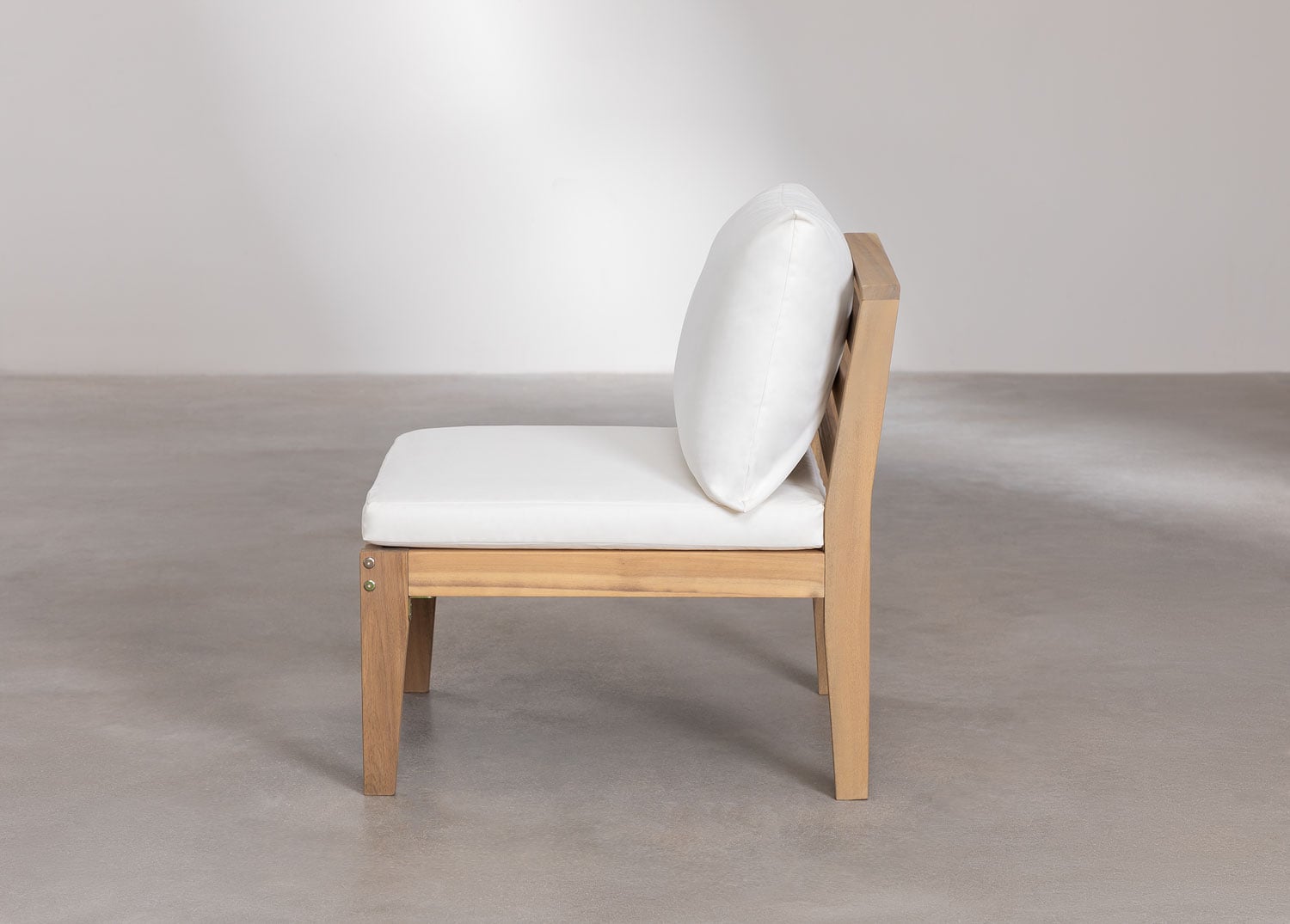 Central module for Filips modular garden sofa in acacia wood, gallery image 3