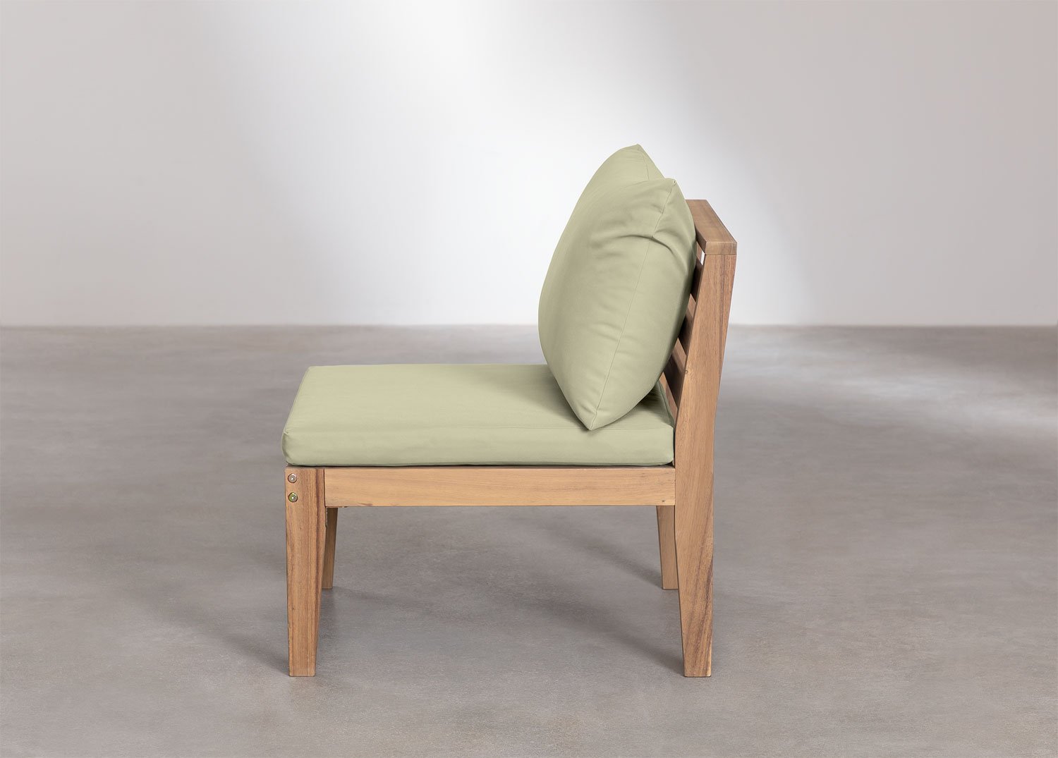 Central module for Filips modular garden sofa in acacia wood, gallery image 2