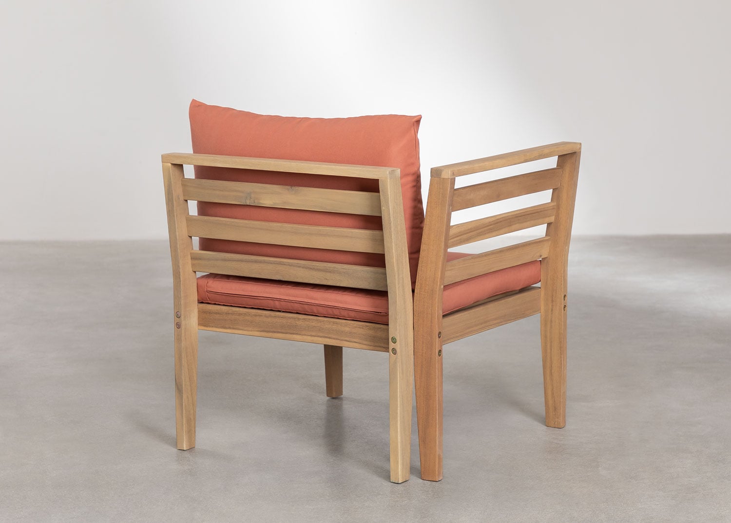 Left corner module for modular garden sofa in acacia wood Filips, gallery image 3