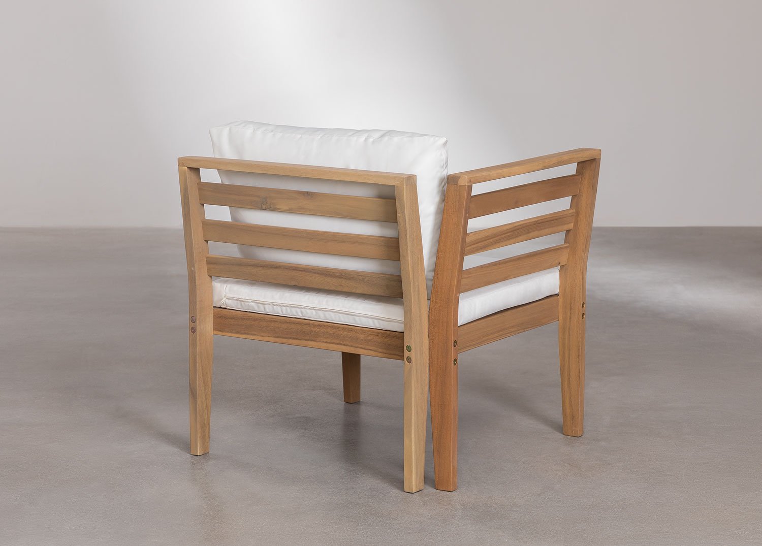 Left corner module for modular garden sofa in acacia wood Filips, gallery image 4