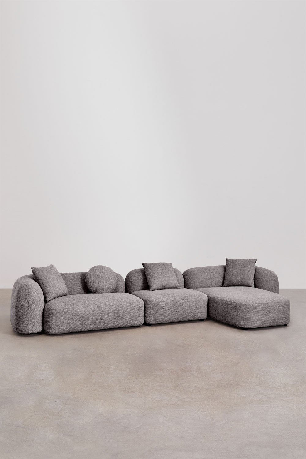 3-piece right chaise longue modular sofa in Coco chenille, gallery image 1