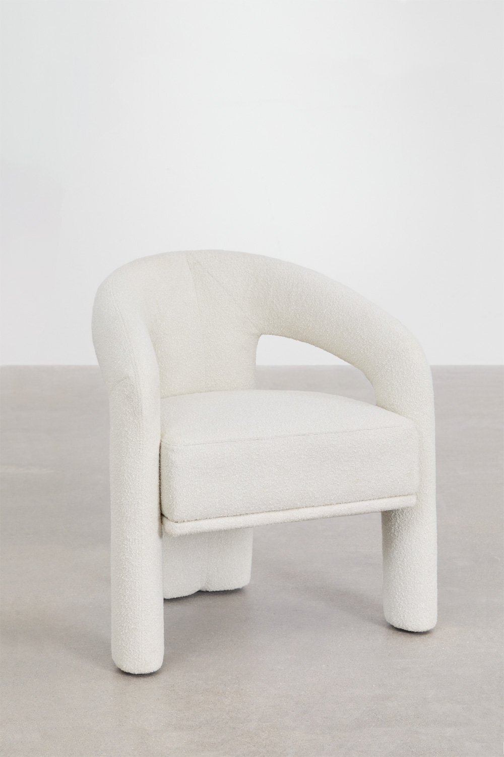 Dining chair in Greca bouclé fabric, gallery image 1