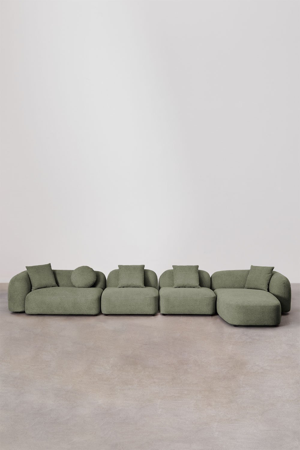 4-piece right chaise longue modular sofa in Coco chenille, gallery image 1