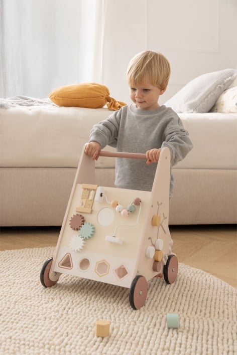 Bandile Kids Multi-Activity Wooden Walker Cart