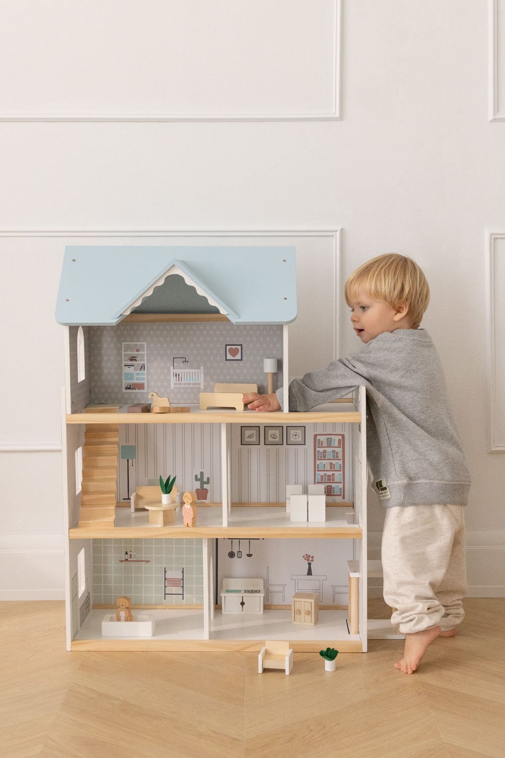 Elizabeth Kids Wooden Dollhouse, gallery image 1