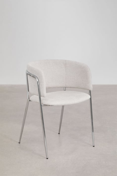Pack of 2 Nalon upholstered dining chairs - Fabric Off-White