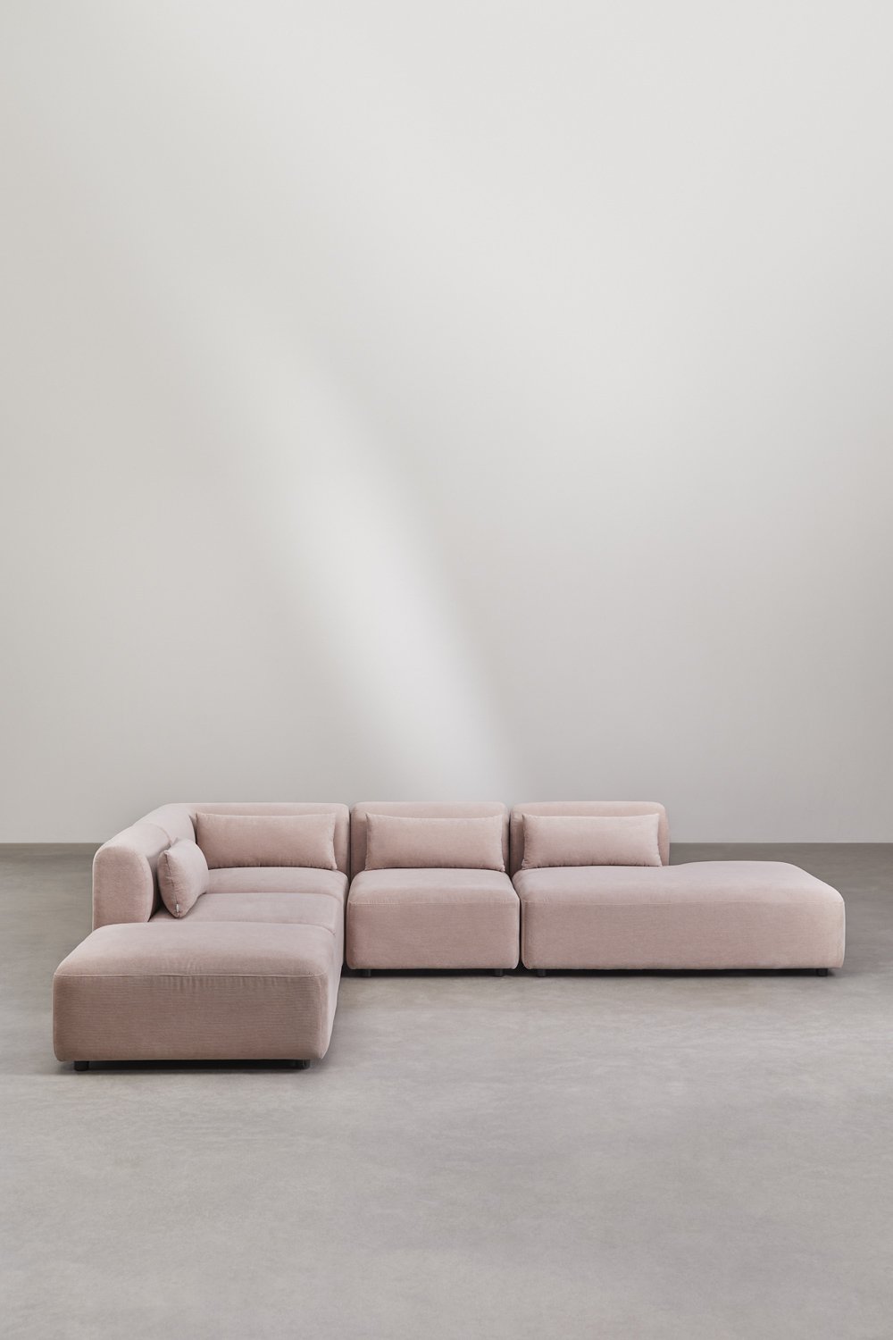 Fogler 4-piece modular corner sofa with right-hand divan and pouf, gallery image 3