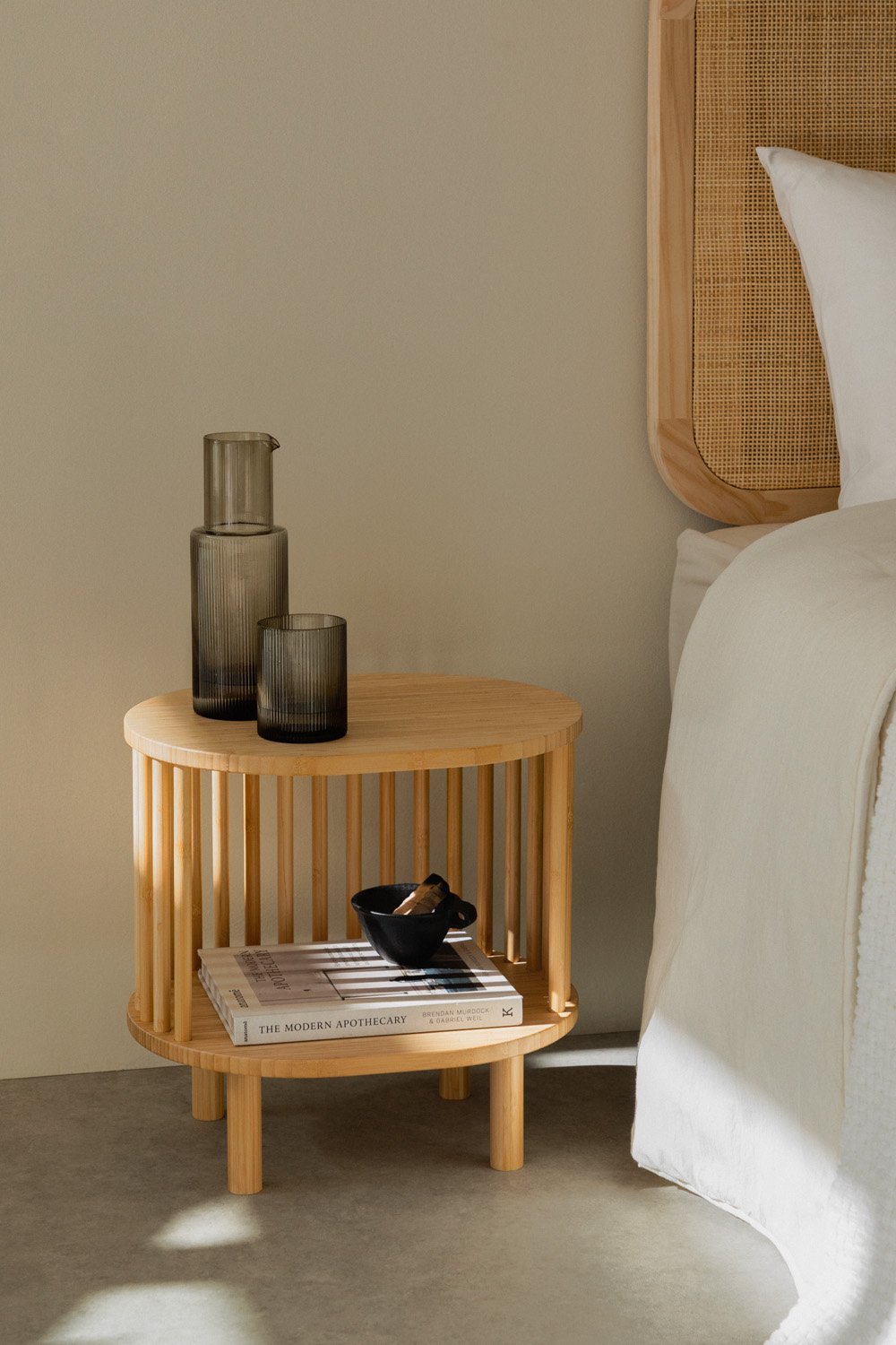 Connery bamboo bedside table, gallery image 1