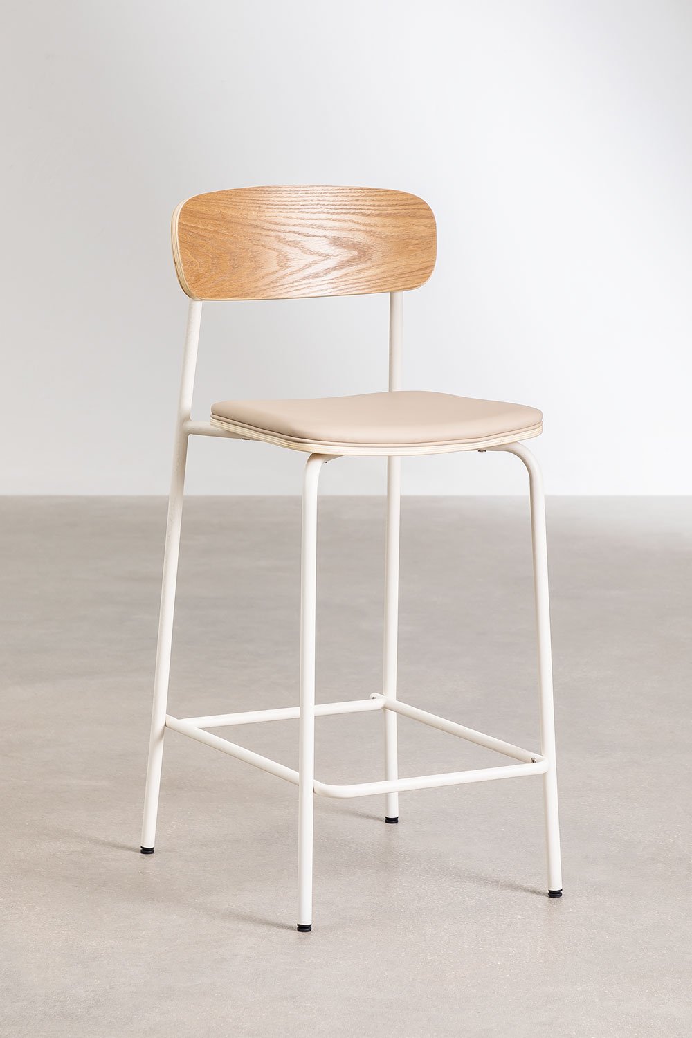 Wilpier high stackable stool 65cm in iron and wood, gallery image 2