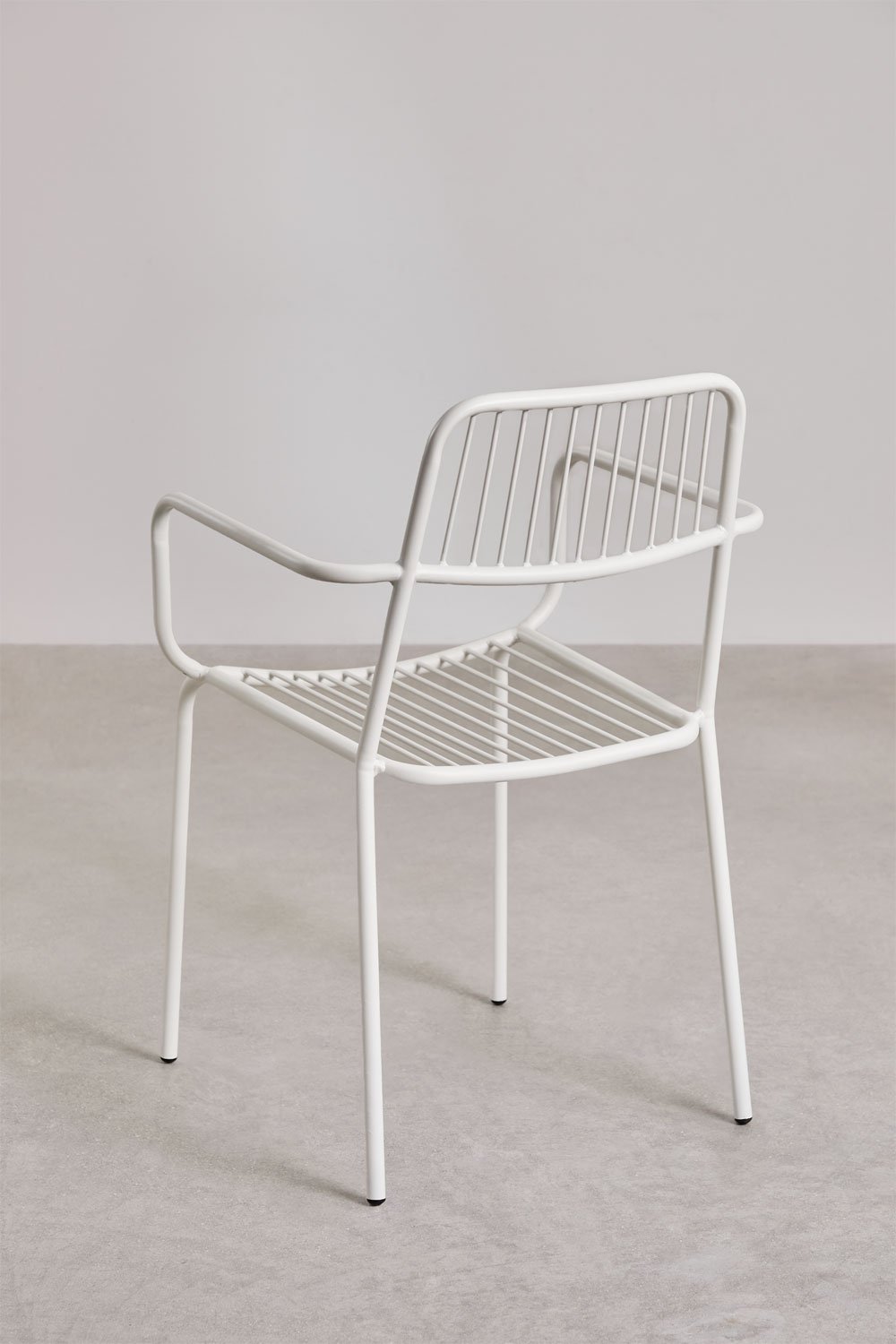 Elton stackable garden chair with armrests in steel, gallery image 4