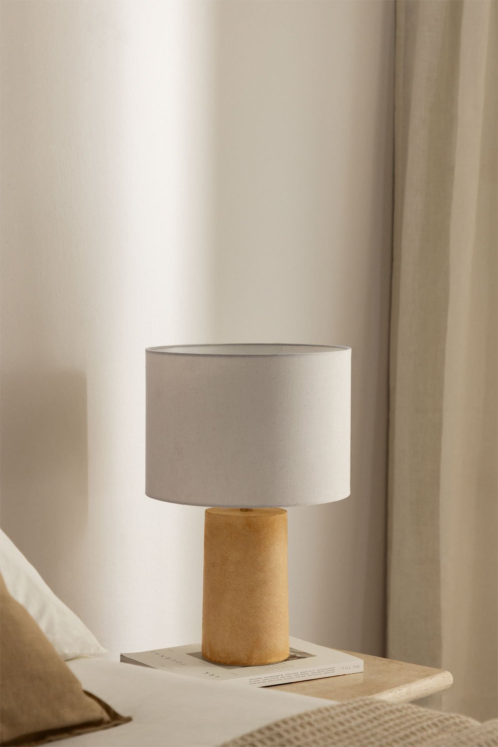 Dianta linen and fiberglass table lamp, gallery image 1