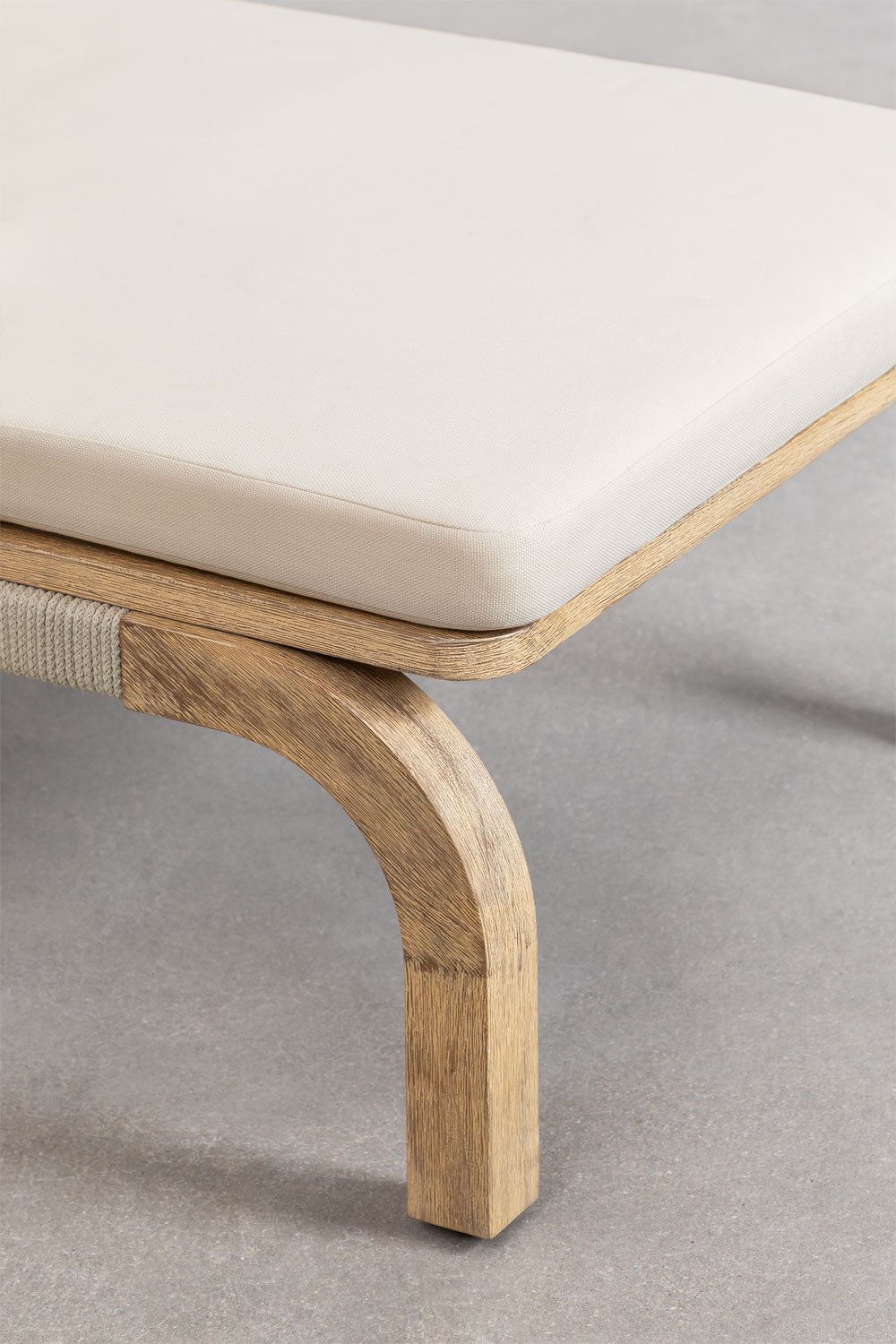 Pack of 2 reclining acacia wood sun loungers with Dubai cushions, gallery image 3857833