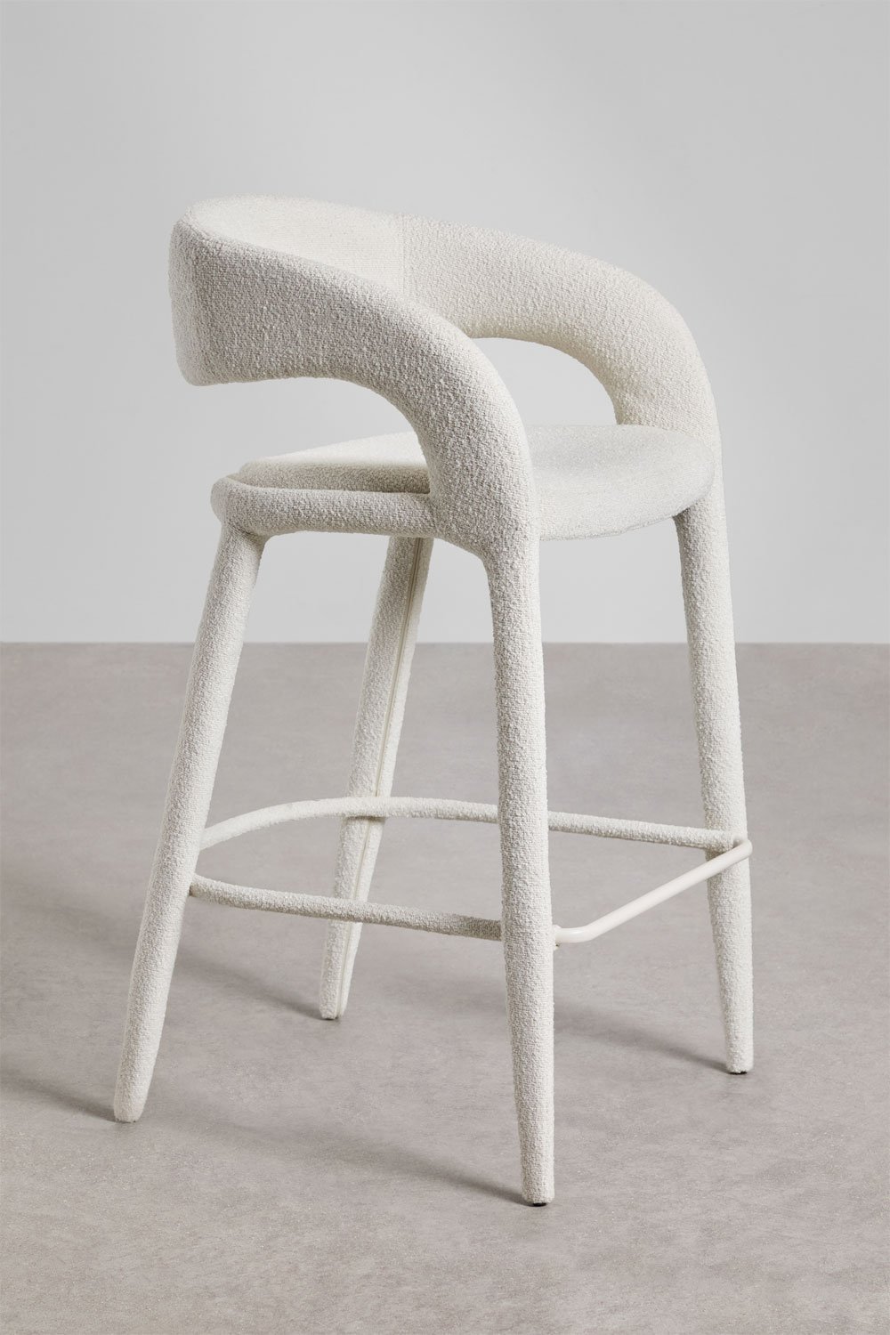 Pack of 2 high stools in Kite bouclé fabric, gallery image 2