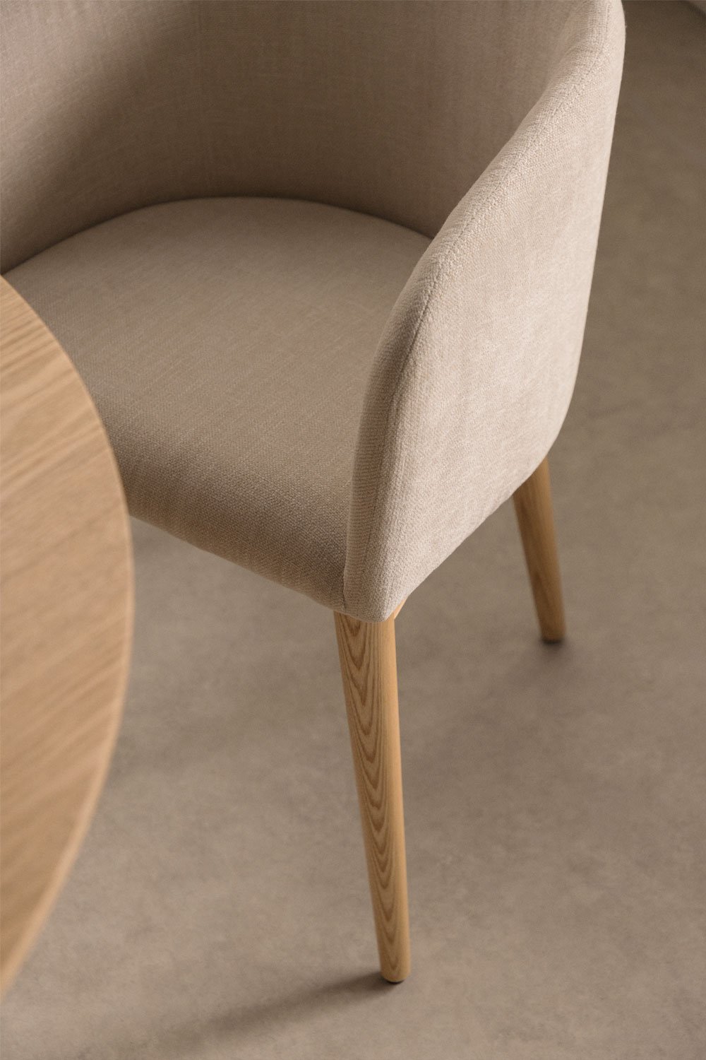 Bunia upholstered dining chair with armrests, gallery image 2