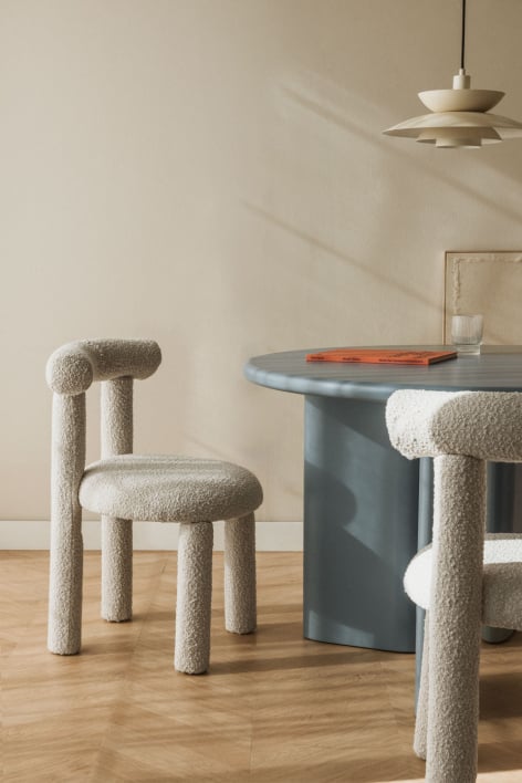 Dining chair in bouclé fabric Gia