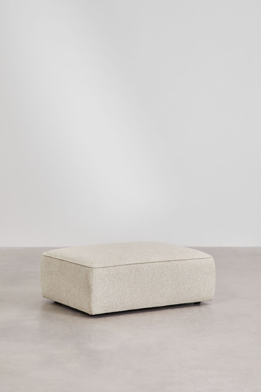 Pouf for modular sofa in Cardea bouclé fabric, gallery image 1