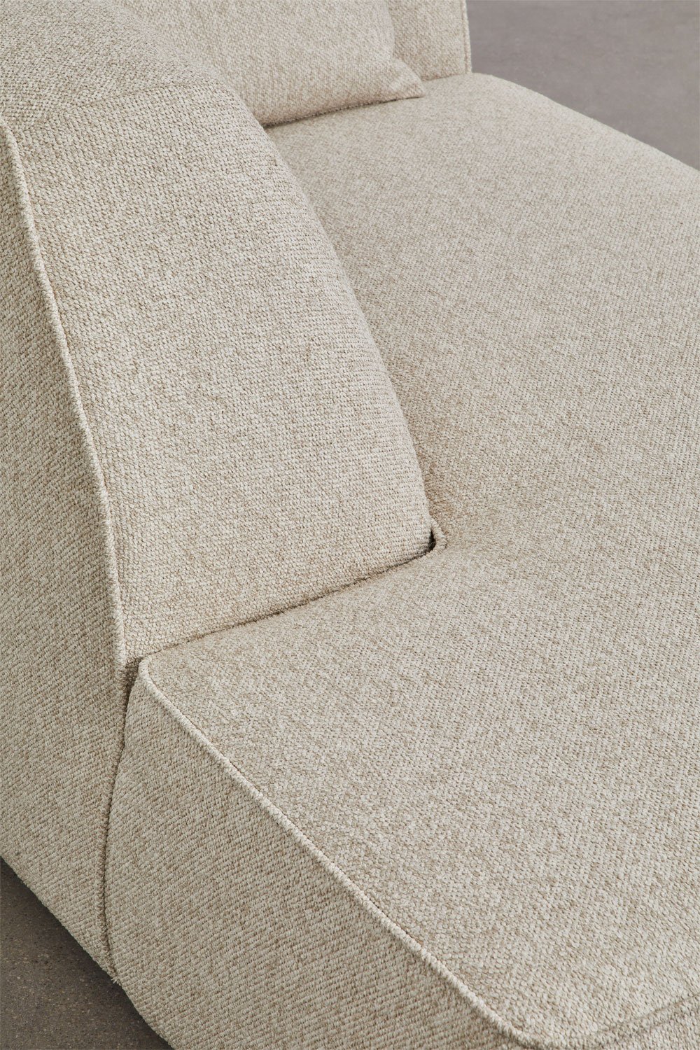 Left-hand chaise longue for modular sofa in Cardea bouclé fabric, gallery image 2