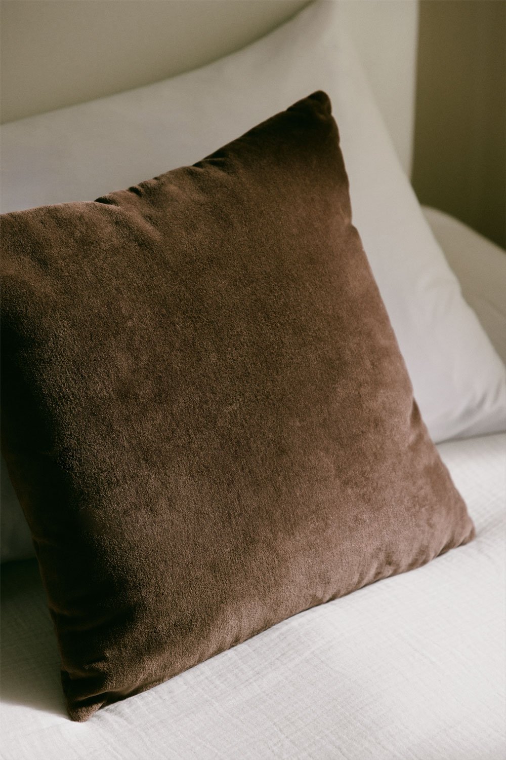 Enid square cotton velvet cushion (40x40 cm), gallery image 1