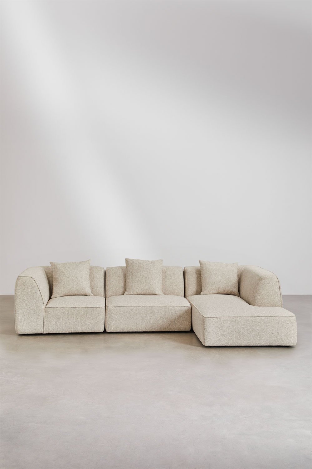 Cardea upholstered 3-piece right-sided chaise longue modular sofa, gallery image 4