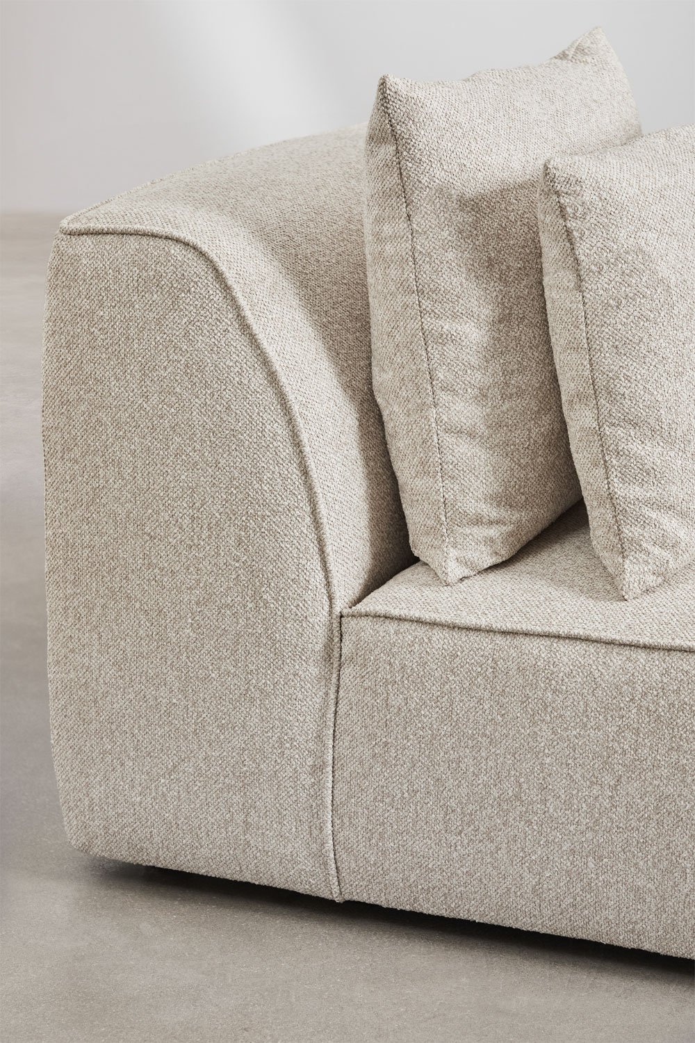 Right divan for modular sofa in Cardea bouclé fabric, gallery image 2