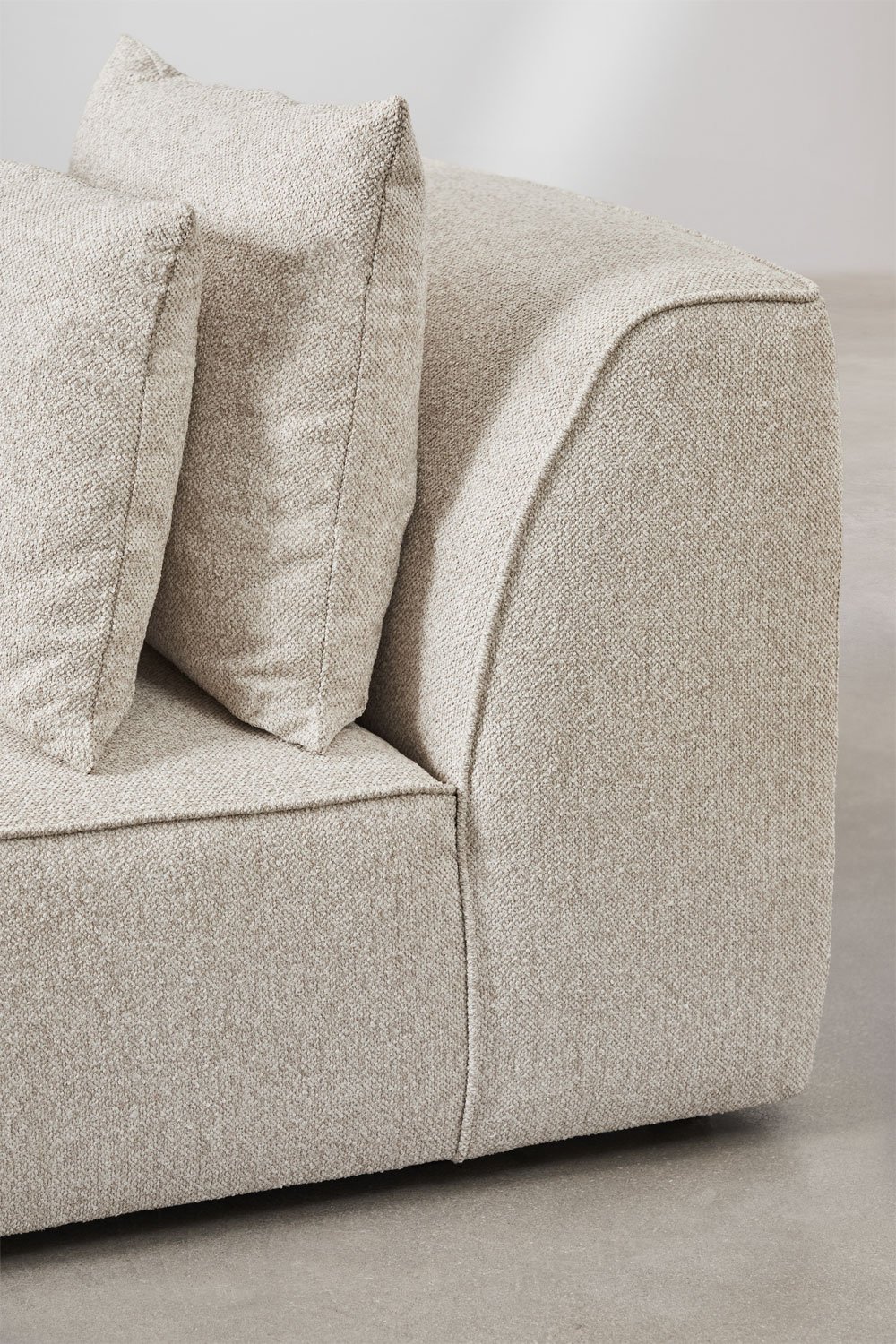 Left divan for modular sofa in Cardea bouclé fabric, gallery image 2