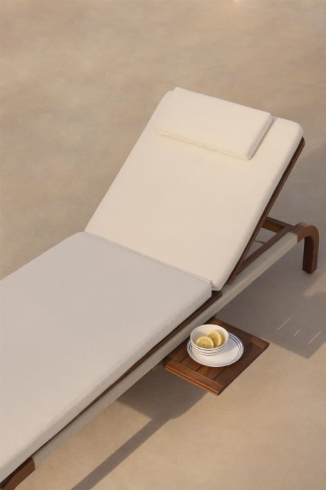 Reclining lounger in acacia wood Dubai - Gardenia White