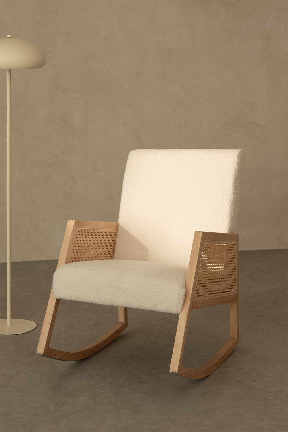 Pack of 2 rocking chairs in rattan and shearling Tivisa - SKLUM