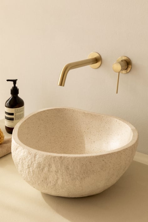 Orveta brass built-in basin tap - Golden