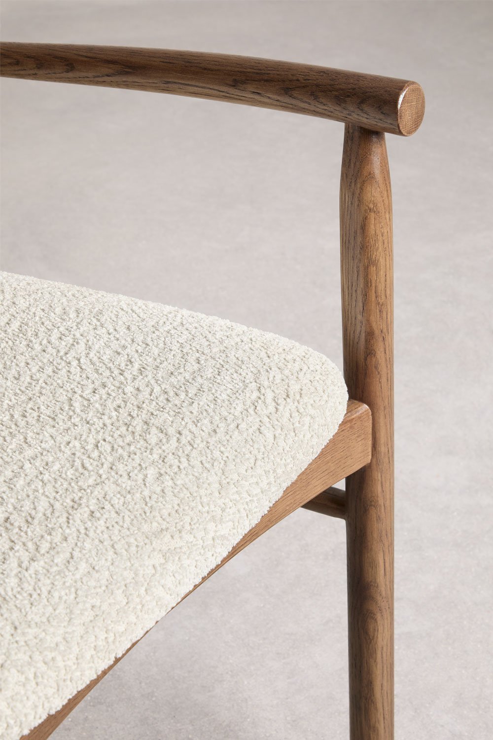 Dining chair in oak wood and bouclé Mara Signature, gallery image 8