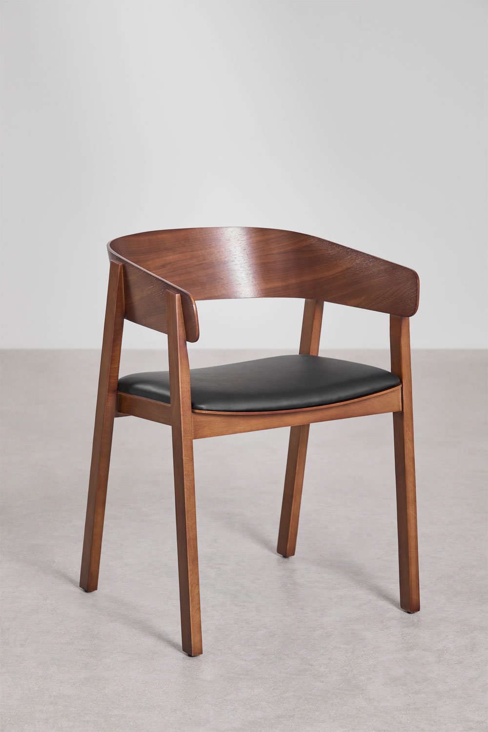 Pack of 2 dining chairs with armrests in oak wood Olsen, gallery image 3