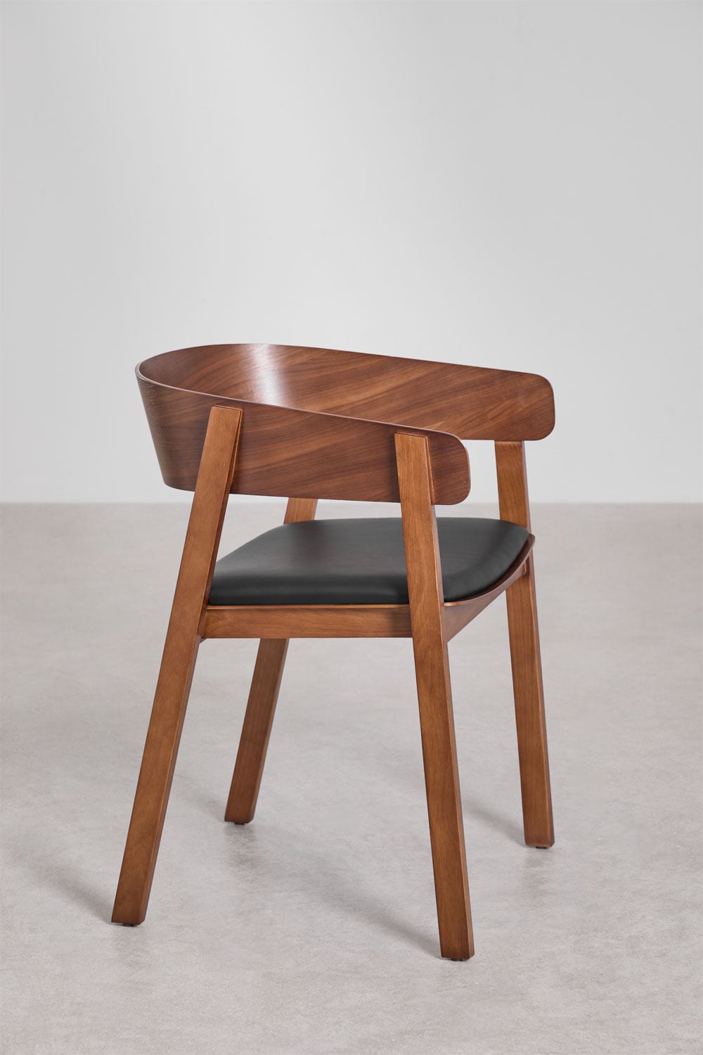 Pack of 2 dining chairs with armrests in oak wood Olsen, gallery image 4