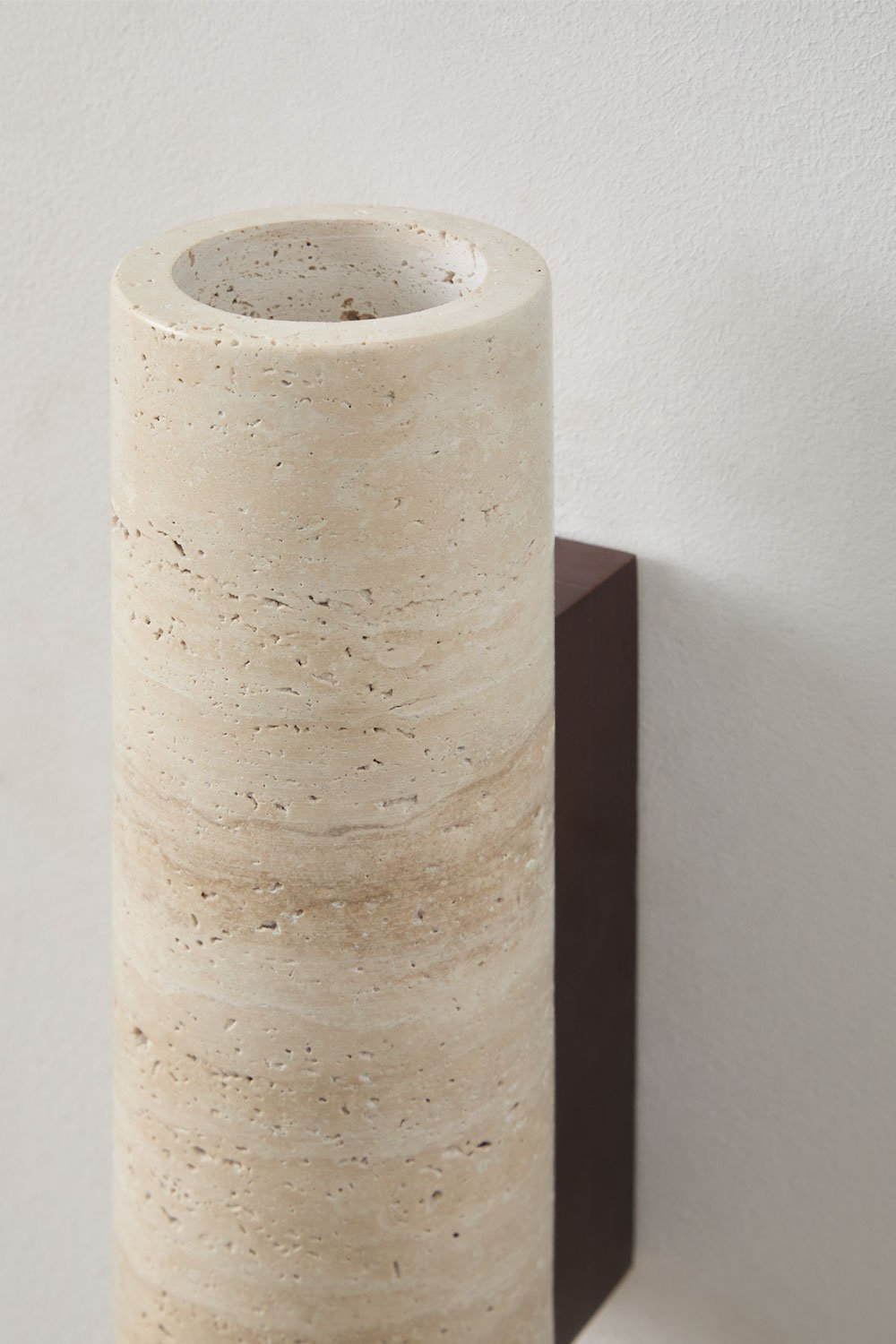 Davise travertine and wood wall light, gallery image 5