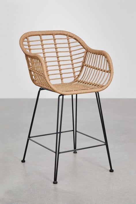 4-Pack high stools 75 cm in synthetic wicker Zole