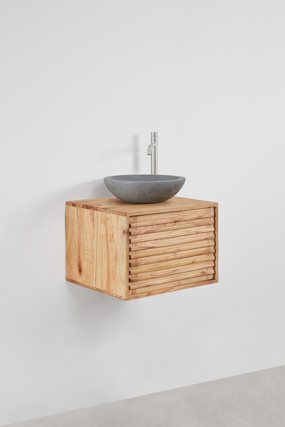 Deleyna suspended wooden bathroom furniture set, gallery image 3