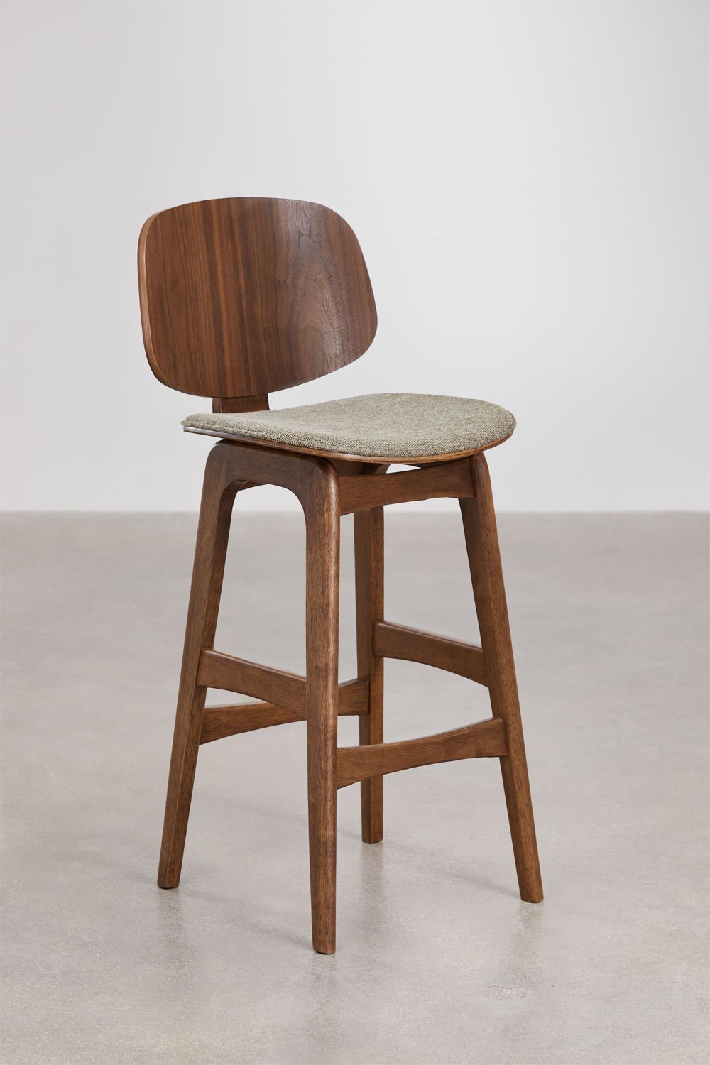 Canada wood upholstered high stool, gallery image 2