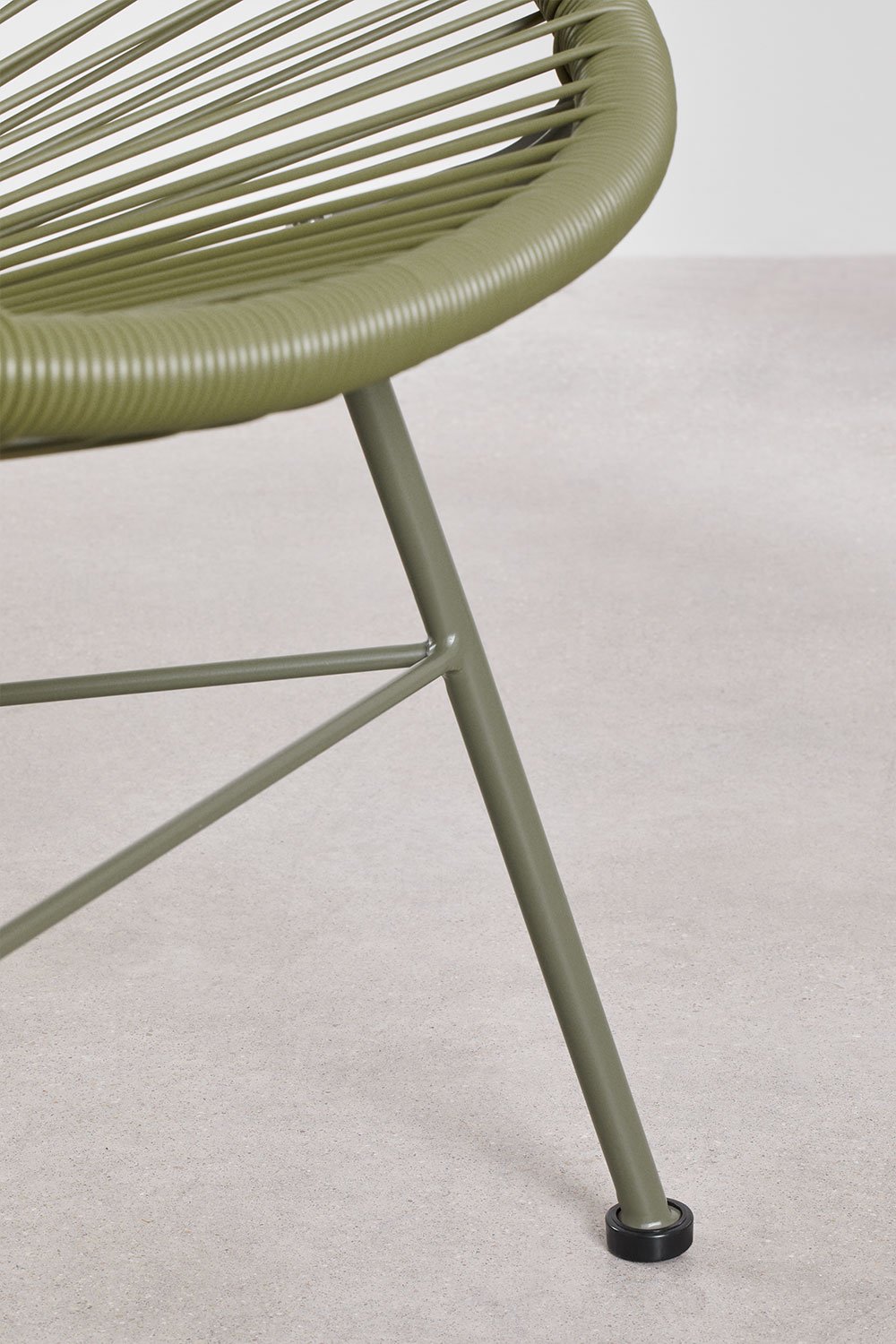 Pack of 2 armchairs in steel and synthetic rattan New Acapulco, gallery image 5