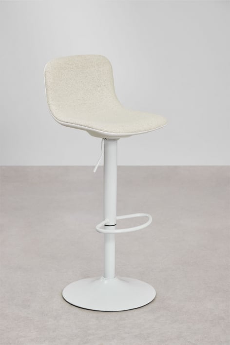 Adjustable high stool in bouclé Odeon