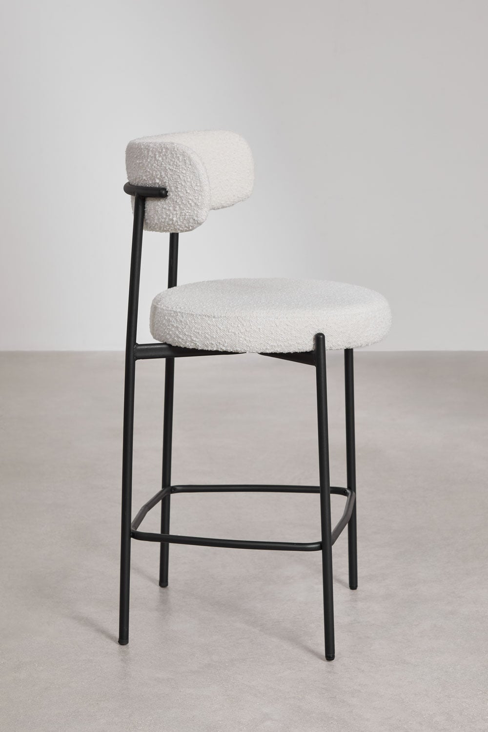 Pack of 4 Anisa upholstered high stools 65 cm with backrest - SKLUM