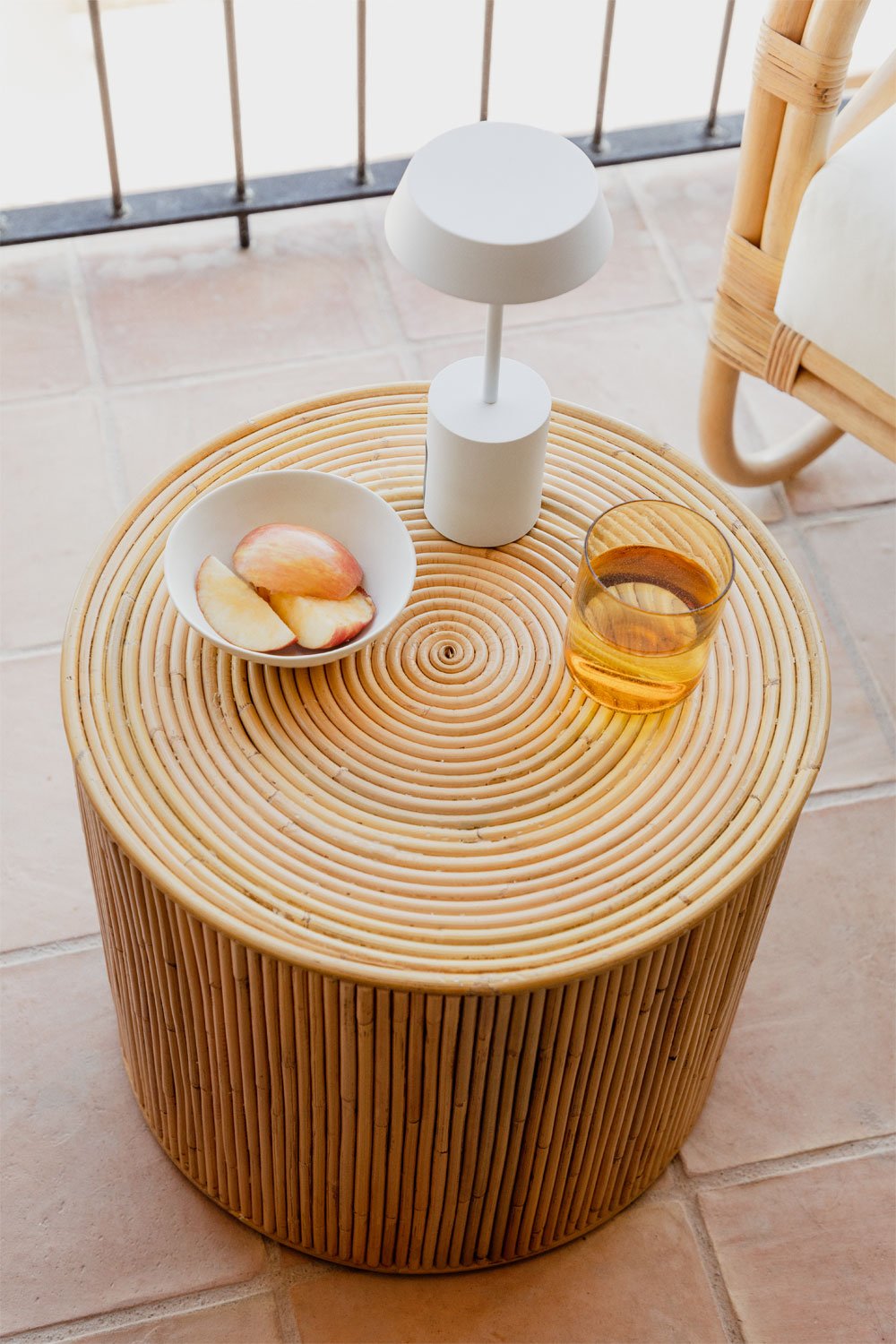 Round Rattan Side Table (Ø40 cm) Gudaf, gallery image 1