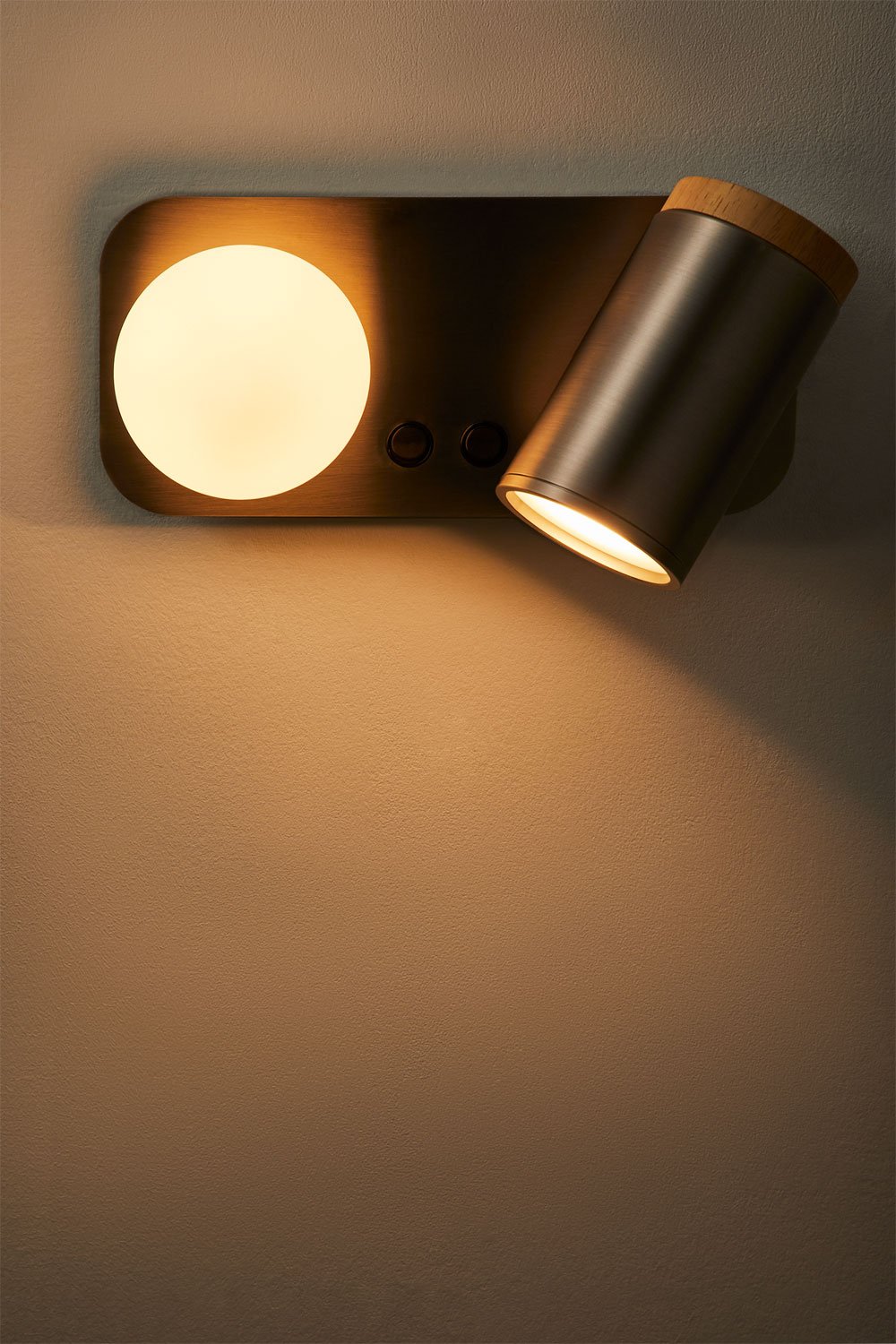 Amaranto iron wall sconce with 2 directional light points, gallery image 4