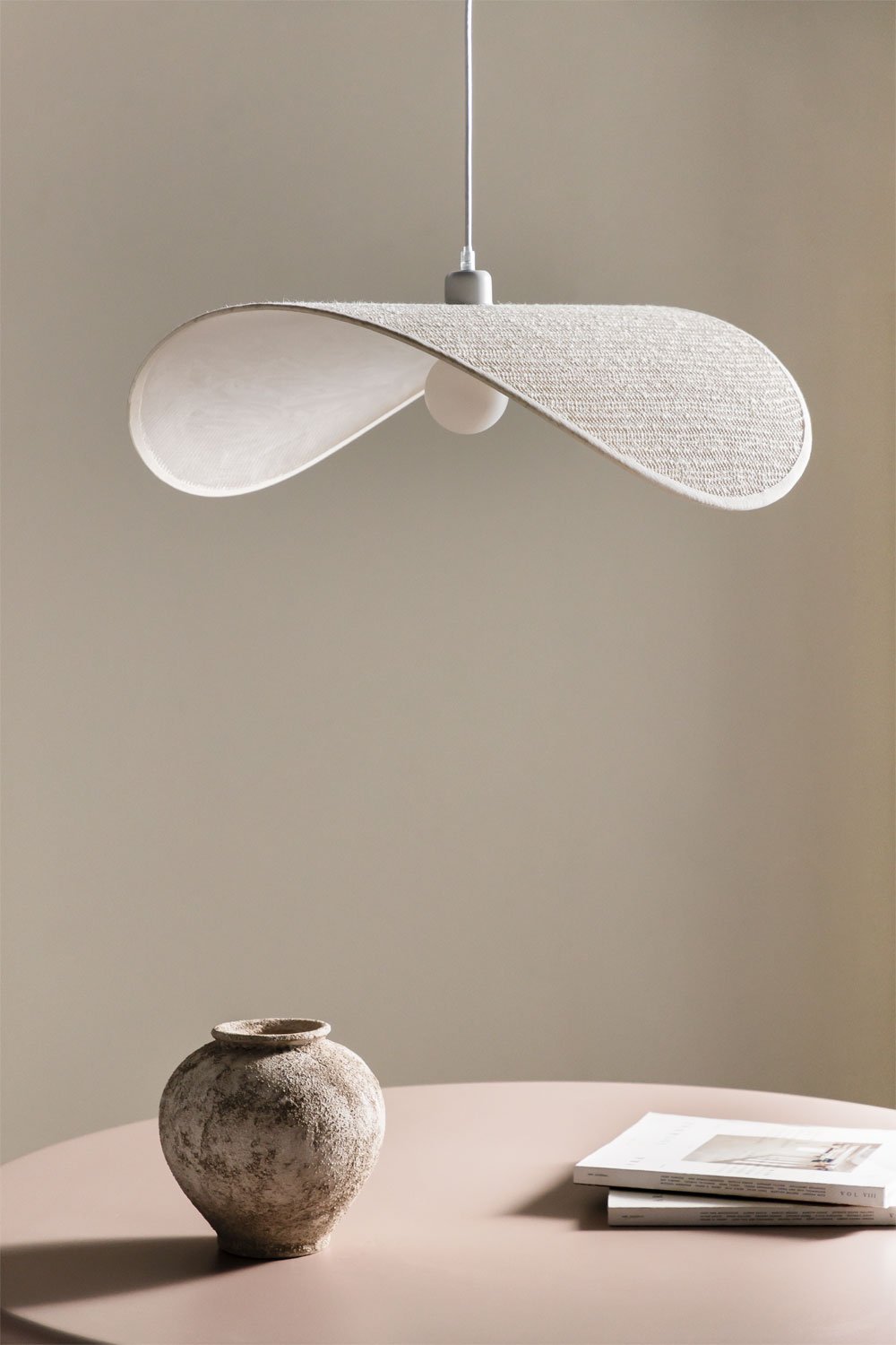 Bastil linen ceiling lamp, gallery image 1