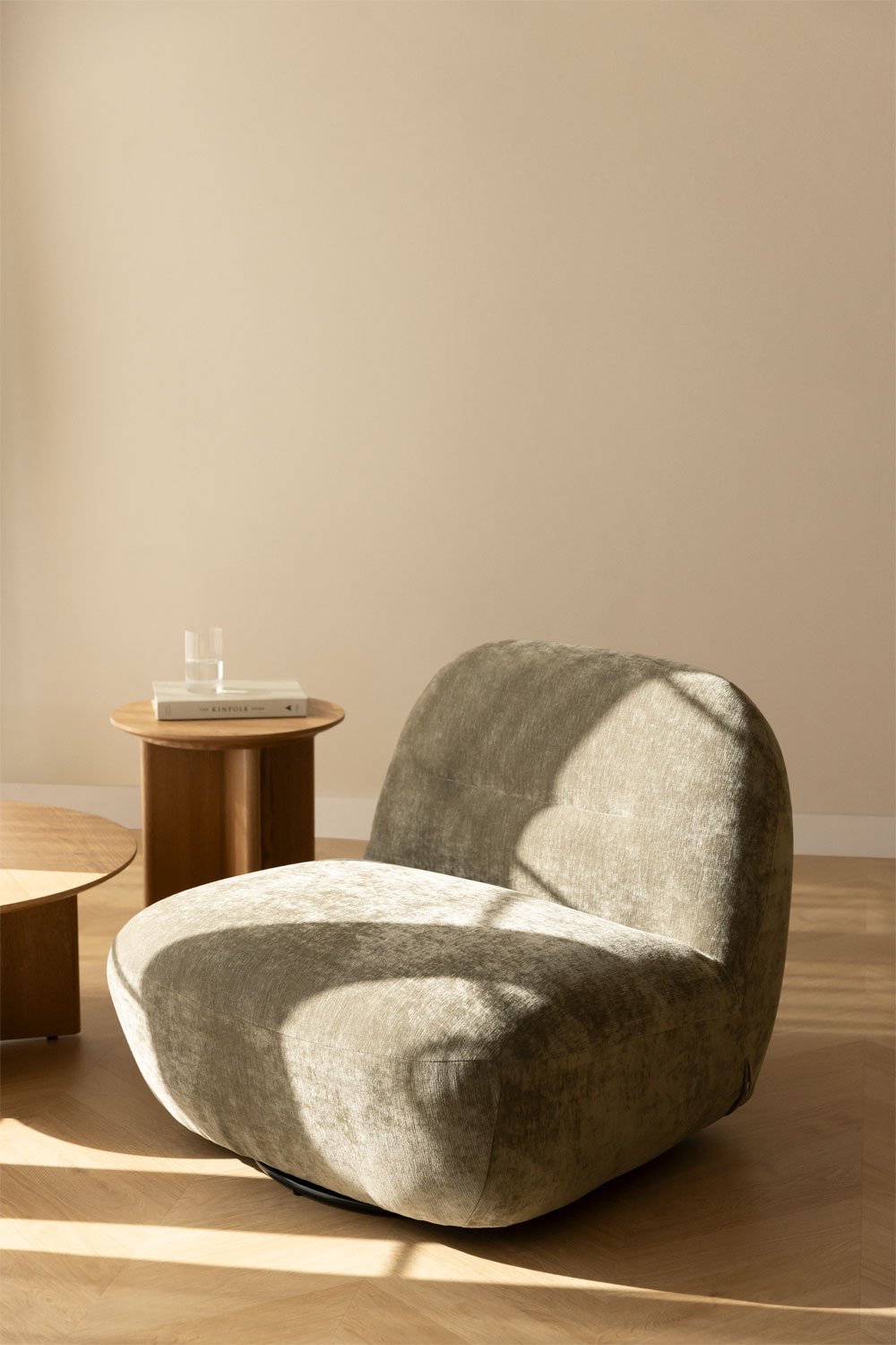 Sernin chenille swivel chair, gallery image 1