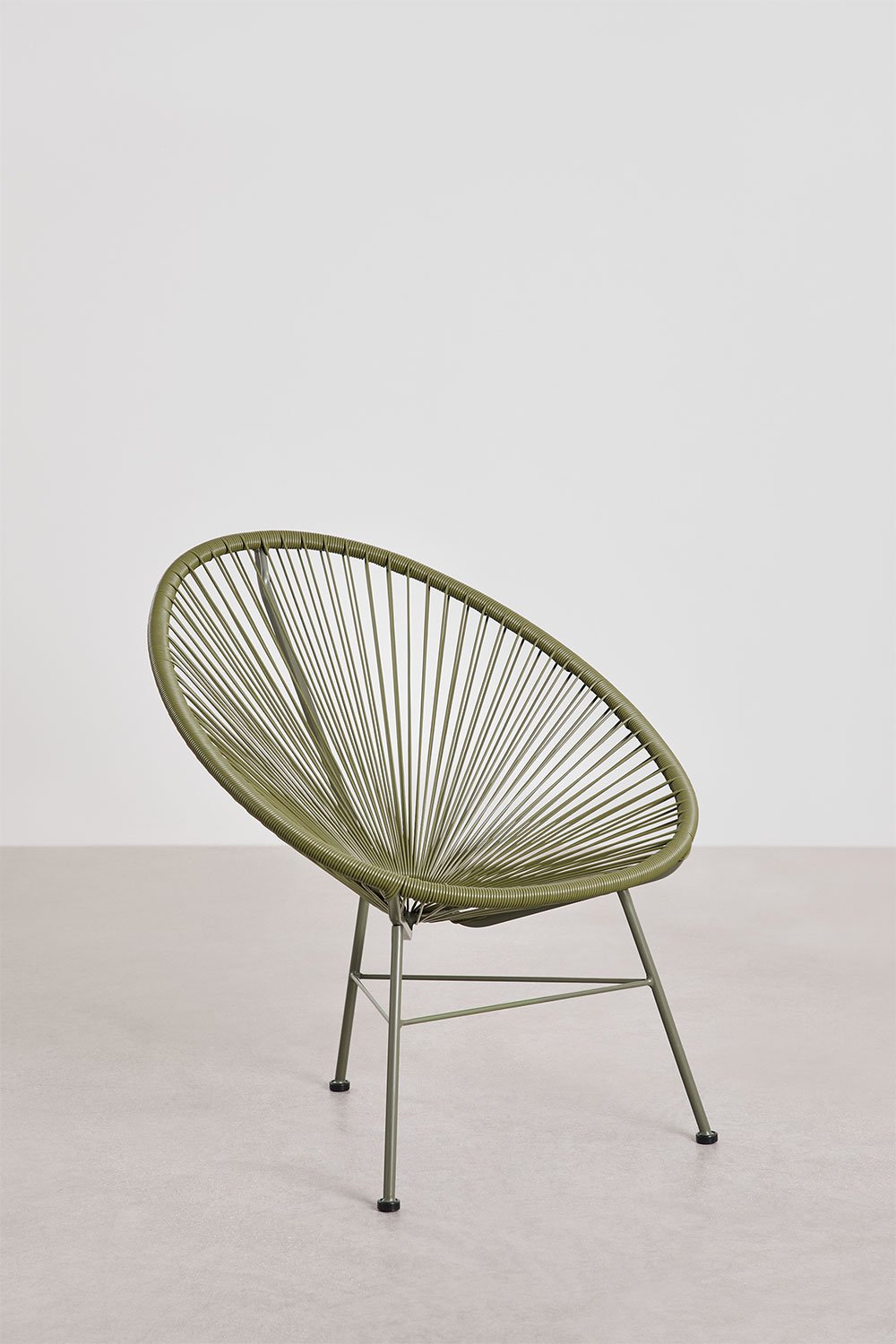 Living room set with 2 armchairs and side table in steel and synthetic rattan New Acapulco, gallery image 2