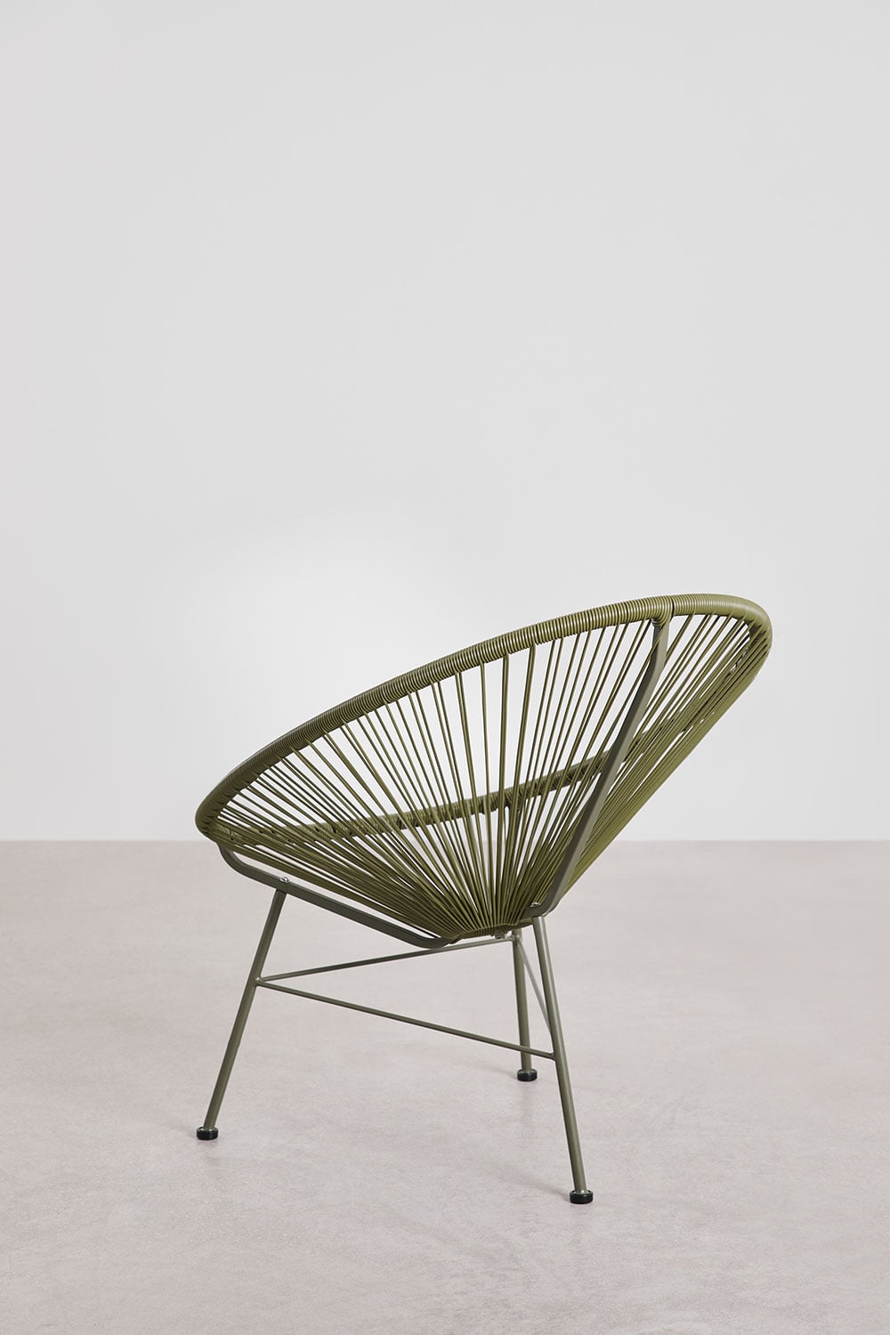 Living room set with 2 armchairs and side table in steel and synthetic rattan New Acapulco, gallery image 4