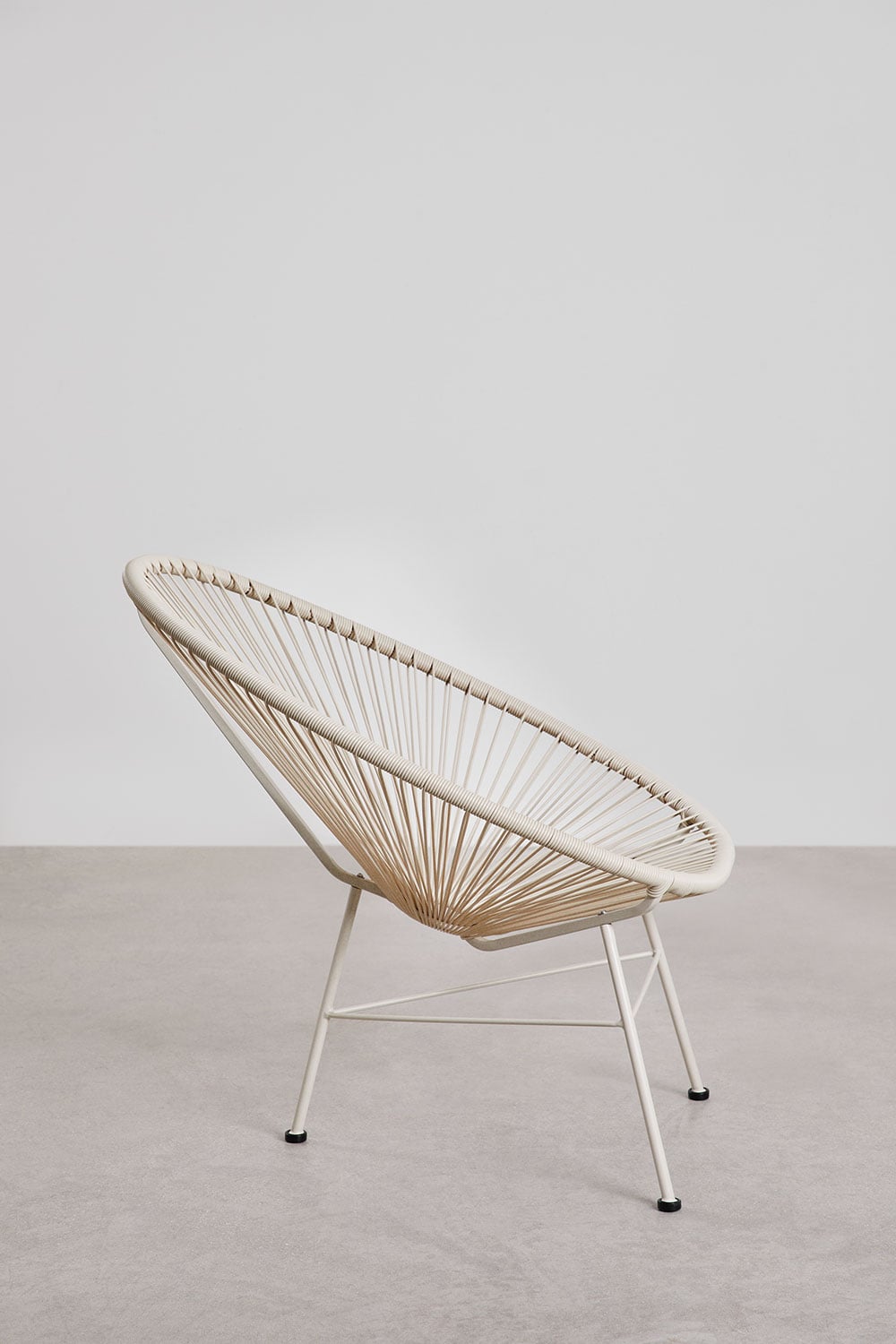 Lounge set with 2 armchairs and side table in steel and synthetic wicker New Acapulco, gallery image 3