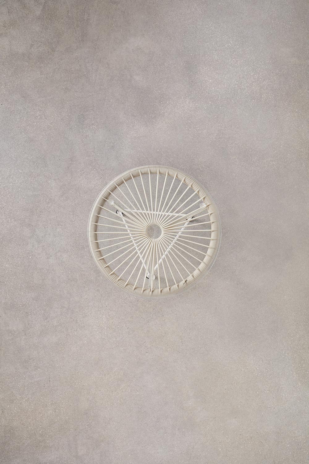 Round garden side table Ø45 cm in steel and synthetic wicker Acapulco, gallery image 7